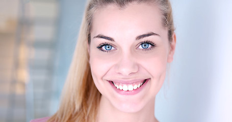 Image showing portrait of a beautiful young blond woman