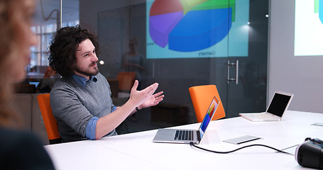 Image showing Startup Business Team At A Meeting at modern office building