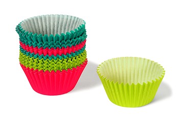 Image showing Muffin cups on white