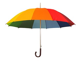 Image showing Rainbow umbrella on white