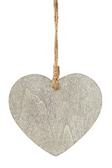 Image showing Wooden heart on white