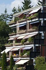 Image showing Terraced apartment building