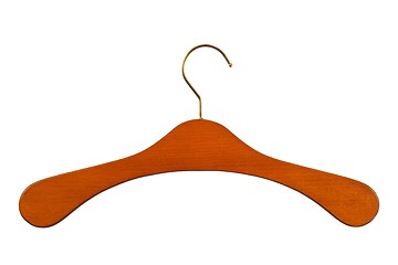 Image showing Wooden hanger on white