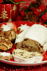 Image showing Christmas still life with cake 