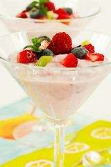 Image showing Yogurt with fresh fruits