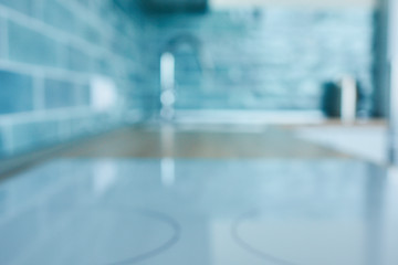 Image showing Blurred background on kitchen countertop