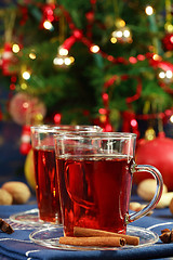 Image showing Hot drink with Christmas cookies