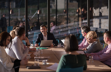 Image showing Business Team At A Meeting at modern office building