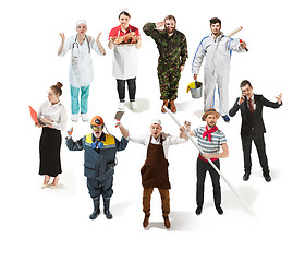 Image showing Montage about different professions