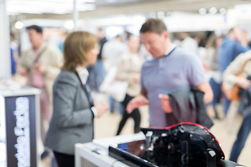 Image showing Blured image of businesspeople socializing and networking at business and entrepreneurship meeting