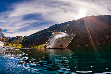 Image showing Cruise Liners On Geiranger fjord, Norway