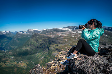 Image showing Geiranger Fjord Beautiful Nature Norway