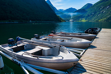 Image showing Geiranger fjord, Beautiful Nature Norway.