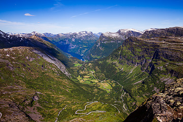 Image showing Geiranger fjord, Beautiful Nature Norway.