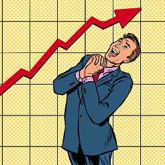 Image showing joyful businessman growth chart