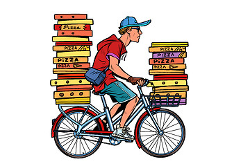 Image showing pizza delivery by Bicycle