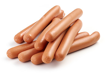 Image showing fresh boiled sausages on white background