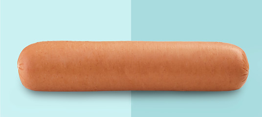 Image showing fresh boiled sausage on white background