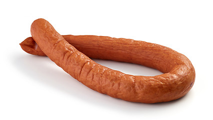 Image showing smoked sausage on white background