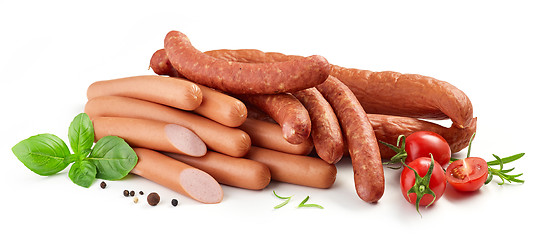 Image showing heap of various sausages