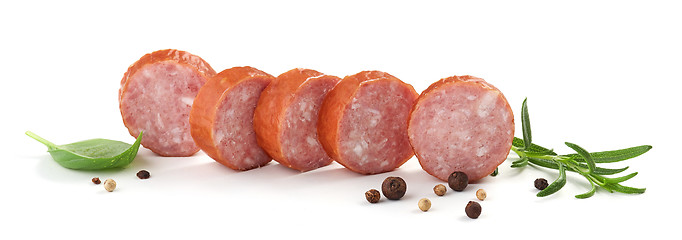 Image showing sliced smoked sausage