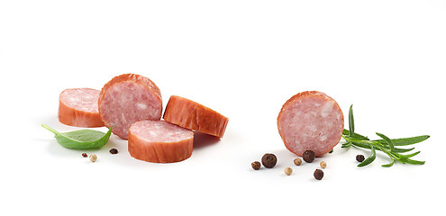 Image showing sliced smoked sausage