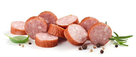 Image showing sliced smoked sausage