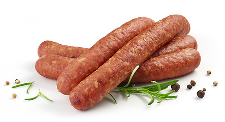 Image showing smoked sausages with herbs and spices