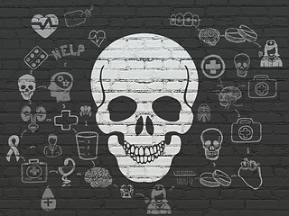 Image showing Health concept: Scull on wall background