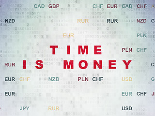 Image showing Finance concept: Time Is money on Digital Data Paper background