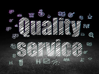 Image showing Finance concept: Quality Service in grunge dark room