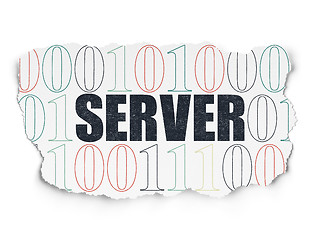 Image showing Web design concept: Server on Torn Paper background