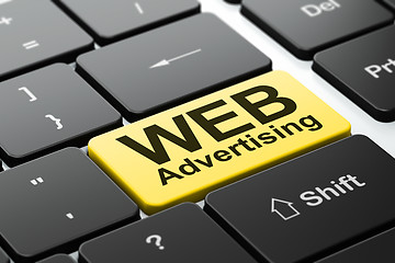 Image showing Marketing concept: WEB Advertising on computer keyboard background