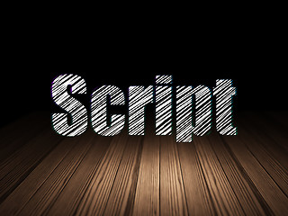 Image showing Database concept: Script in grunge dark room