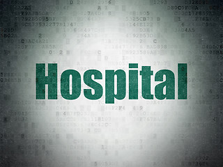 Image showing Healthcare concept: Hospital on Digital Data Paper background