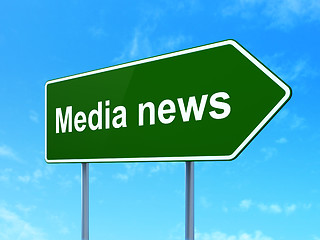 Image showing News concept: Media News on road sign background