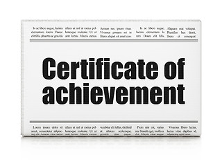 Image showing Learning concept: newspaper headline Certificate of Achievement