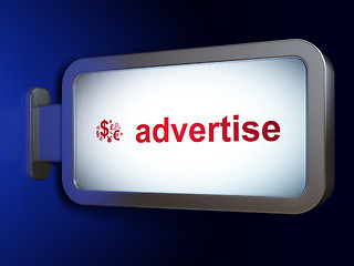 Image showing Advertising concept: Advertise and Finance Symbol on billboard background