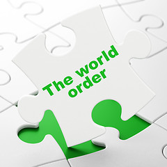 Image showing Politics concept: The World Order on puzzle background