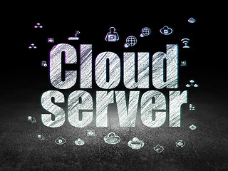 Image showing Cloud technology concept: Cloud Server in grunge dark room