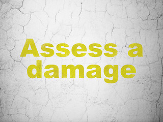 Image showing Insurance concept: Assess A Damage on wall background