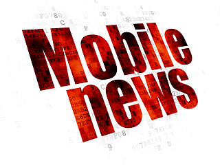 Image showing News concept: Mobile News on Digital background