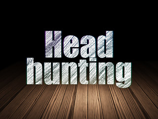 Image showing Business concept: Head Hunting in grunge dark room