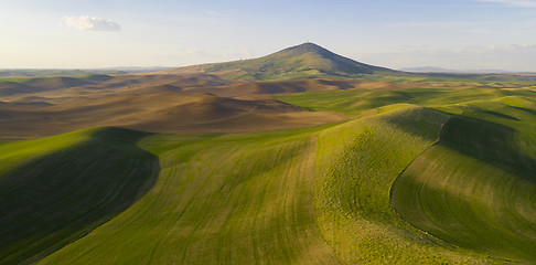 Image showing Long Shadows Appear in Late Afternoon Steptoe Butte Palouse Regi