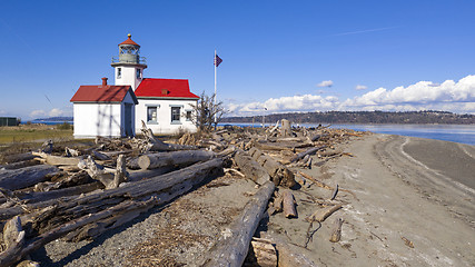 Image showing Shipping Channel Point Robinson Maury Island Lighthouse Puget So