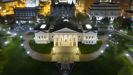 Image showing Aerial View Virginia State Capital Building Downtown Urban Cente