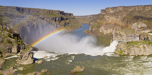 Image showing Aerial View Color Rendering Shoshone Falls Idaho Generating Rain