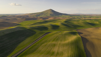 Image showing Long Shadows Appear in Late Afternoon Steptoe Butte Palouse Regi