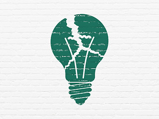 Image showing Finance concept: Light Bulb on wall background