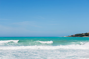 Image showing Beautiful azure sea and waves